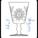 4 verres en cristal ciselés. Berlin Kusak Cut Glass Works.