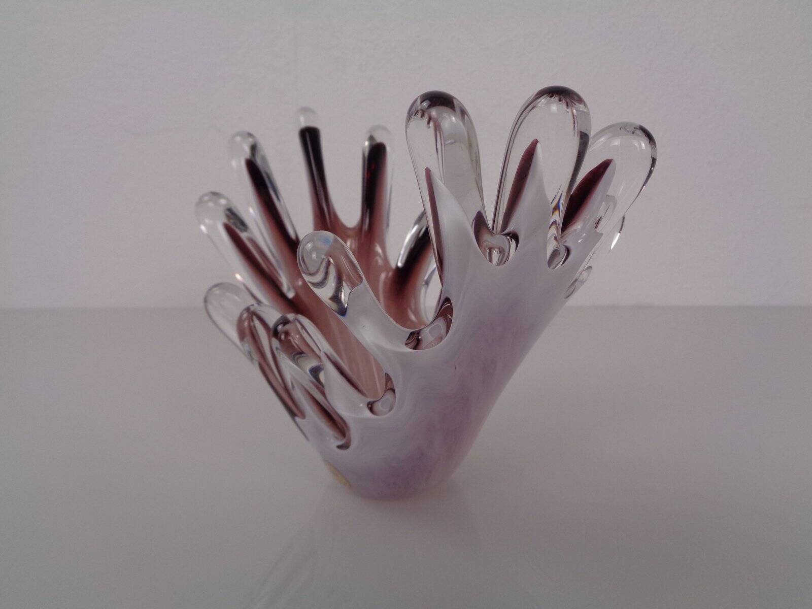 Handmade crystal glass bowl from Gränna Glas, Sweden, 1970s