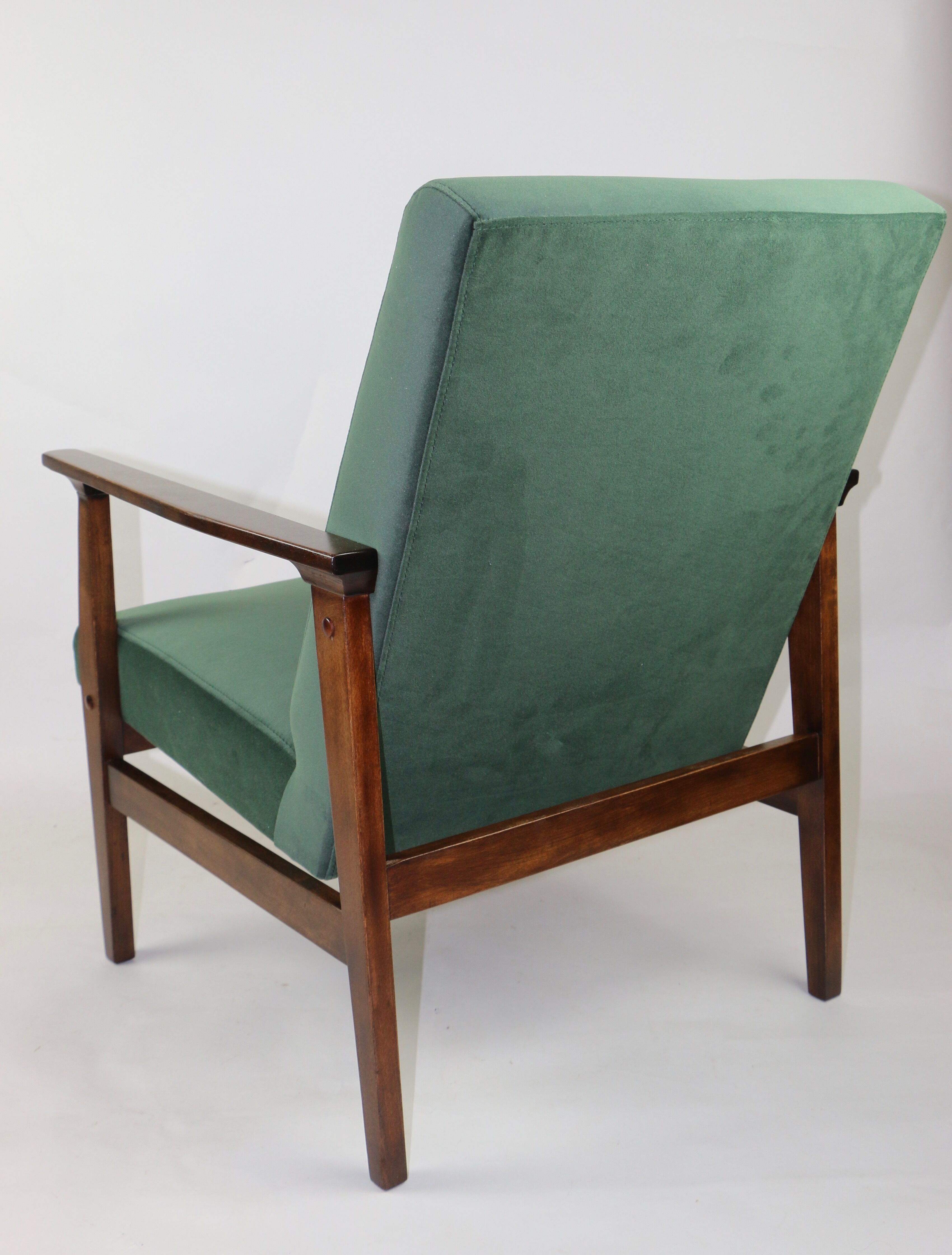Fauteuil en velours vert vintage, années 1970