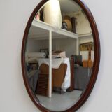 Antique mahogany oval mirror