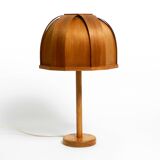 1970s Swedish pine bent veneer table lamp by GB Solbackens Svarveri