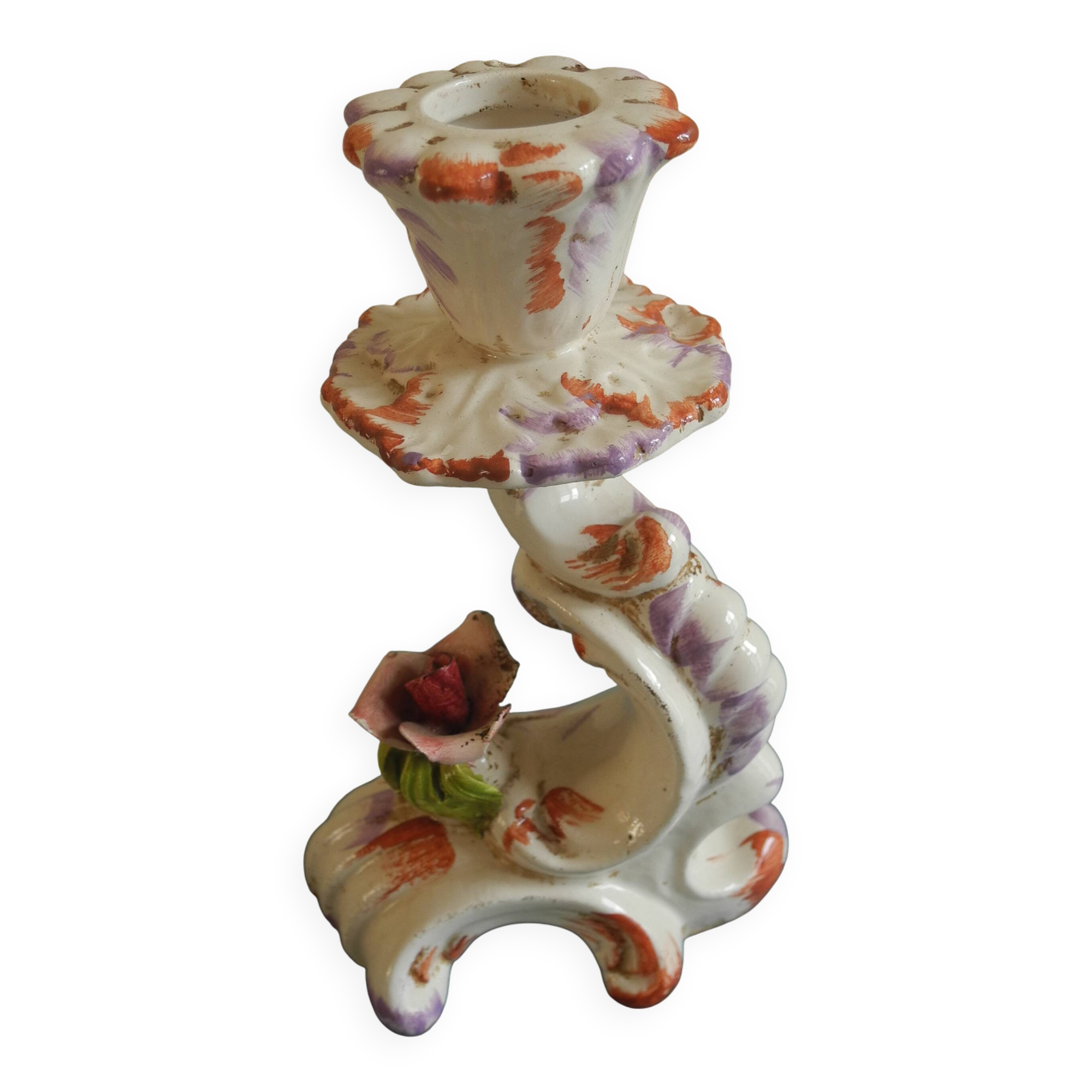 ceramic candlestick chandelier Italy vintage decor candleholder