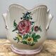 Old Cache Pot K&G LUNEVILLE Ceramic White Decoration Vintage Flowers
