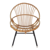 Rohe Noordwolde rattan and metal lounge chair, The Netherlands 1950's