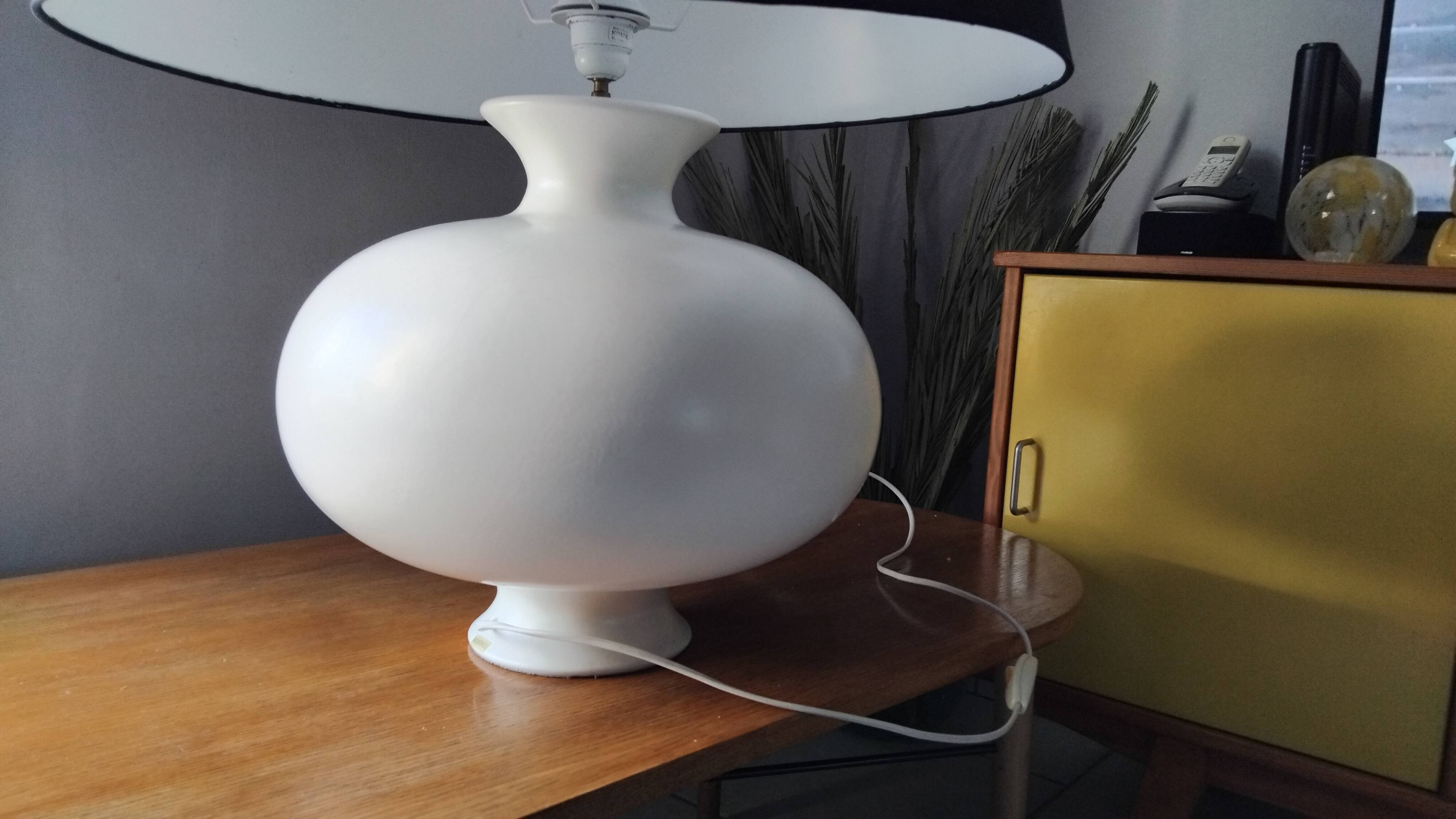 Large vintage ceramic table lamp from the 70s kostka pirouette design