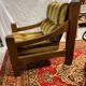 Brutalist design armchair in old oak
