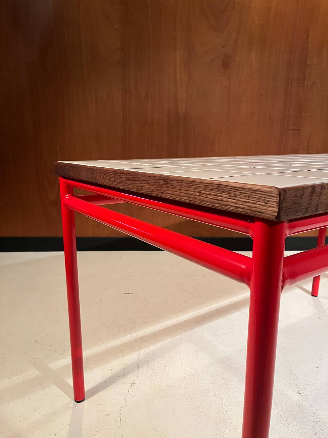 Custom dining table "steel and earthenware"