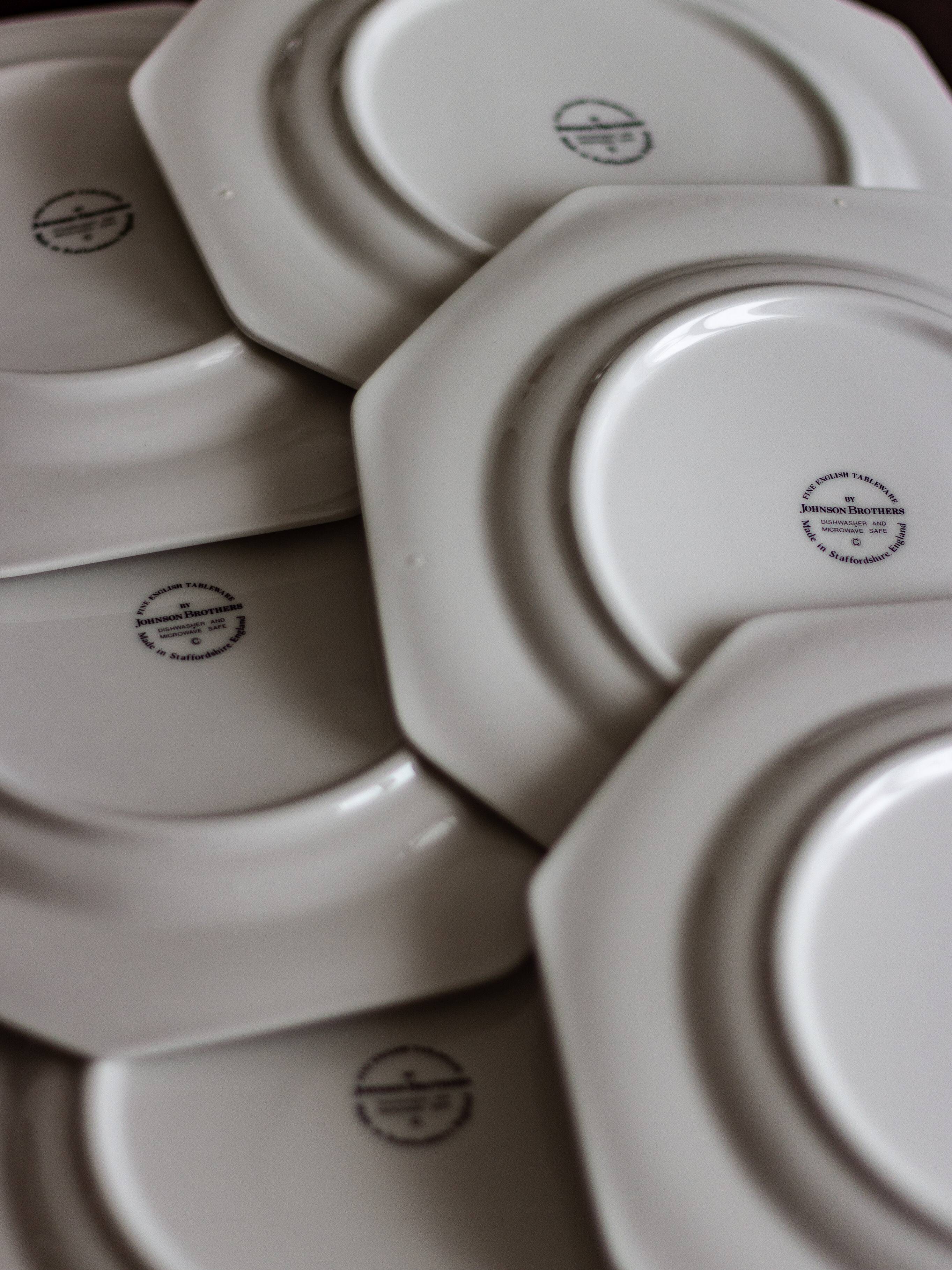 6 assiettes à dessert octogonales modèle Héritage – Johnson Brothers