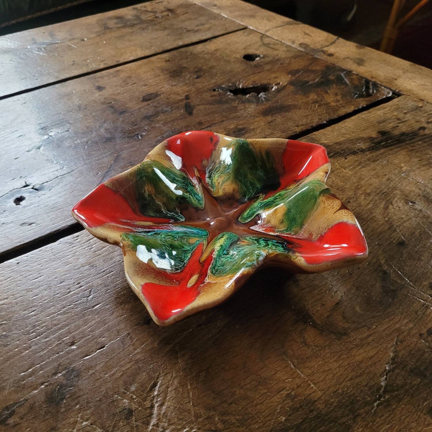 Vintage 70s starry ceramic trinket dish