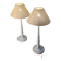 pair of grey-blue lacquered wooden bedside lamps 48x25 compliant with electrical standards