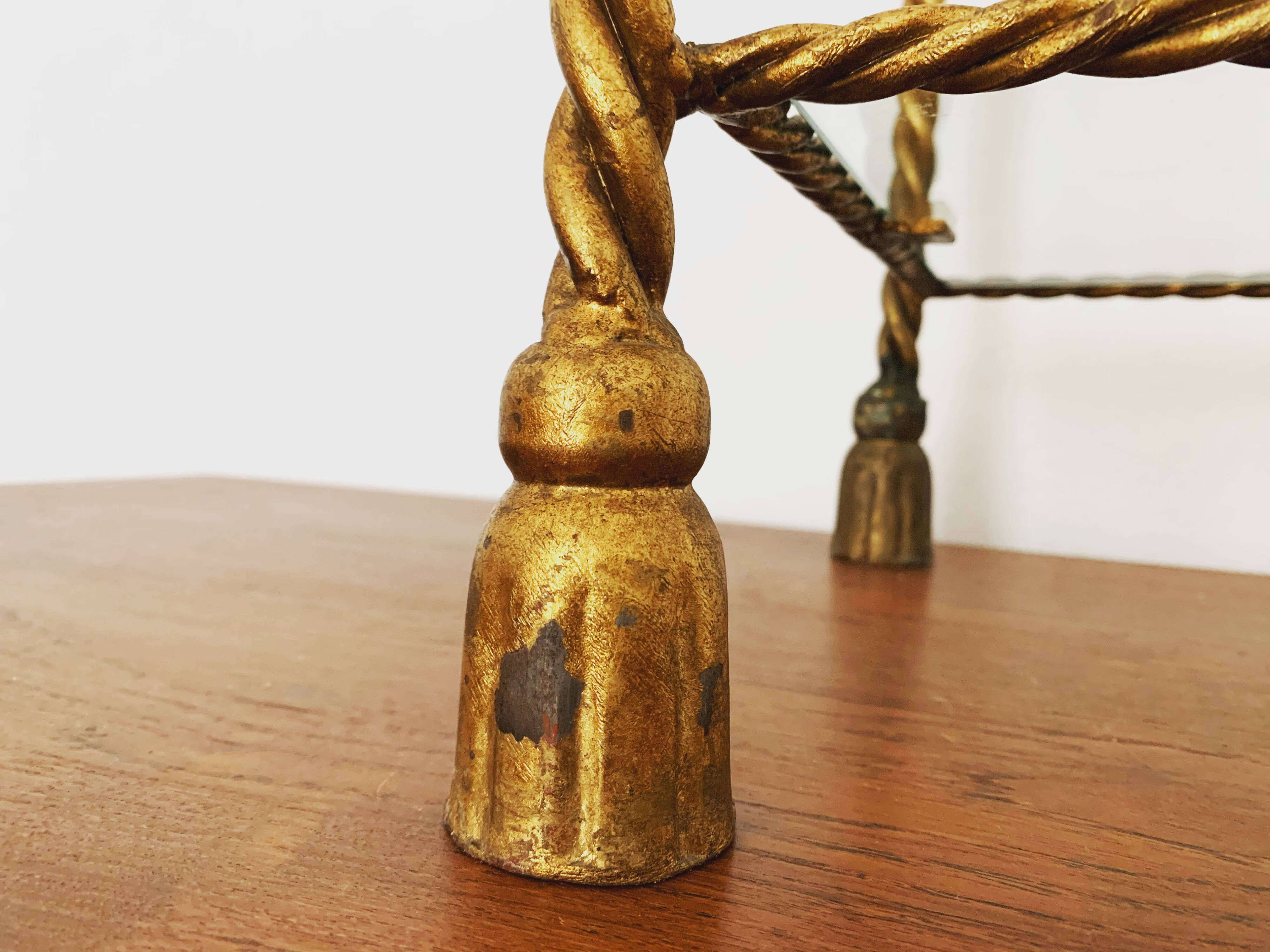 Gilded Italian Hollywood Regency Metal Shelf by Hans Kögl