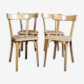 4 chaises bistrot Baumann années 60