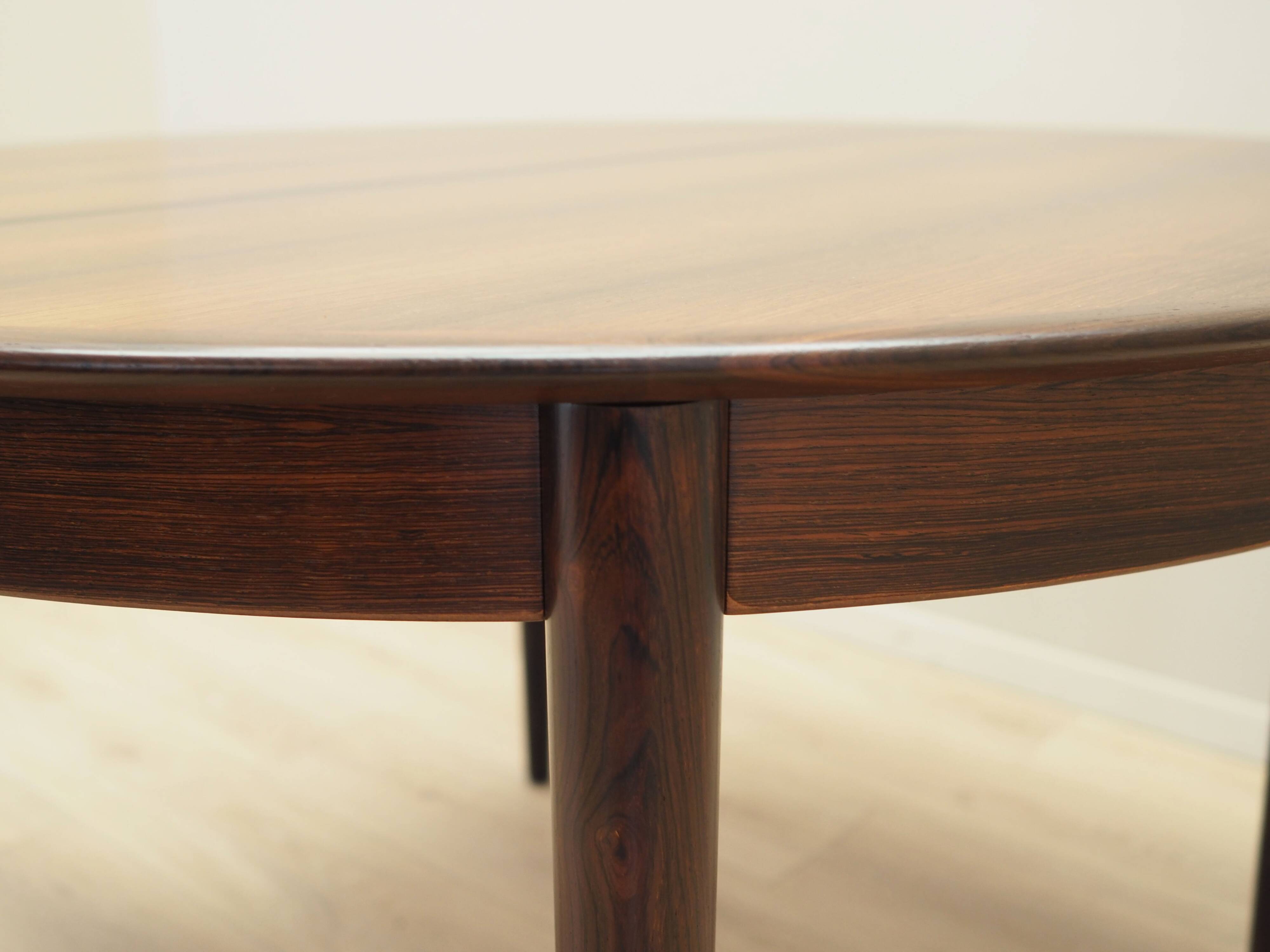 Round rosewood table, Danish design, 1970s, production: Skovby Møbelfabrik