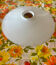 Vintage grand lampshade in white opaline.