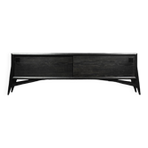 Buffet Mid-Century Moderne Scandinave en Chêne Brut Foncé avec Poignées en Bois, 1960s