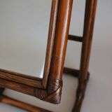 Vintage rattan full-length mirror, 1960s-70s.