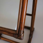 Vintage rattan full-length mirror, 1960s-70s.
