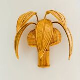 Paire d’appliques « cocotier/palmier » en rotin
