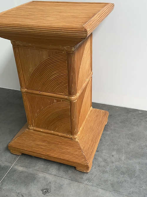 French split bamboo pedestal / plinth, 1970s
