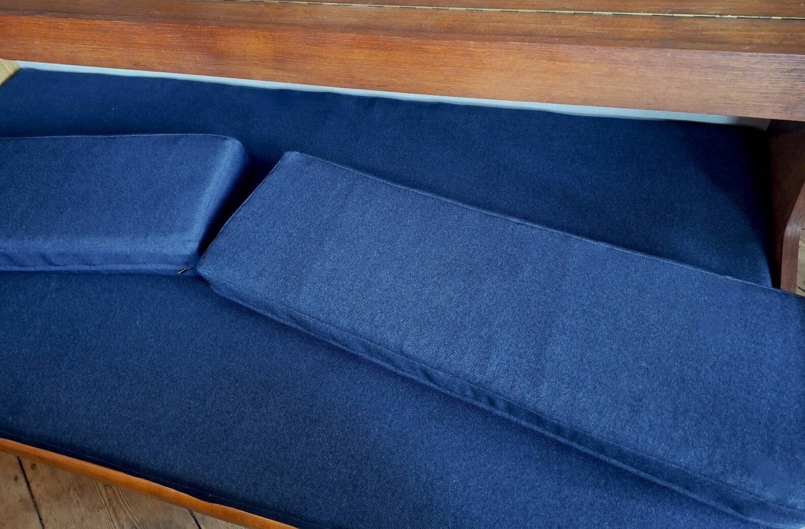 Danish teak convertible daybed sofa with backrest compartment, 1960s