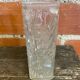 Vintage 1970s Rectangular Moulded Glass Vase with Sun Decoration #D757