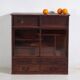 Antique Japanese display cabinet with sliding glass doors – Taishō–Shōwa period (circa 1920–1950)