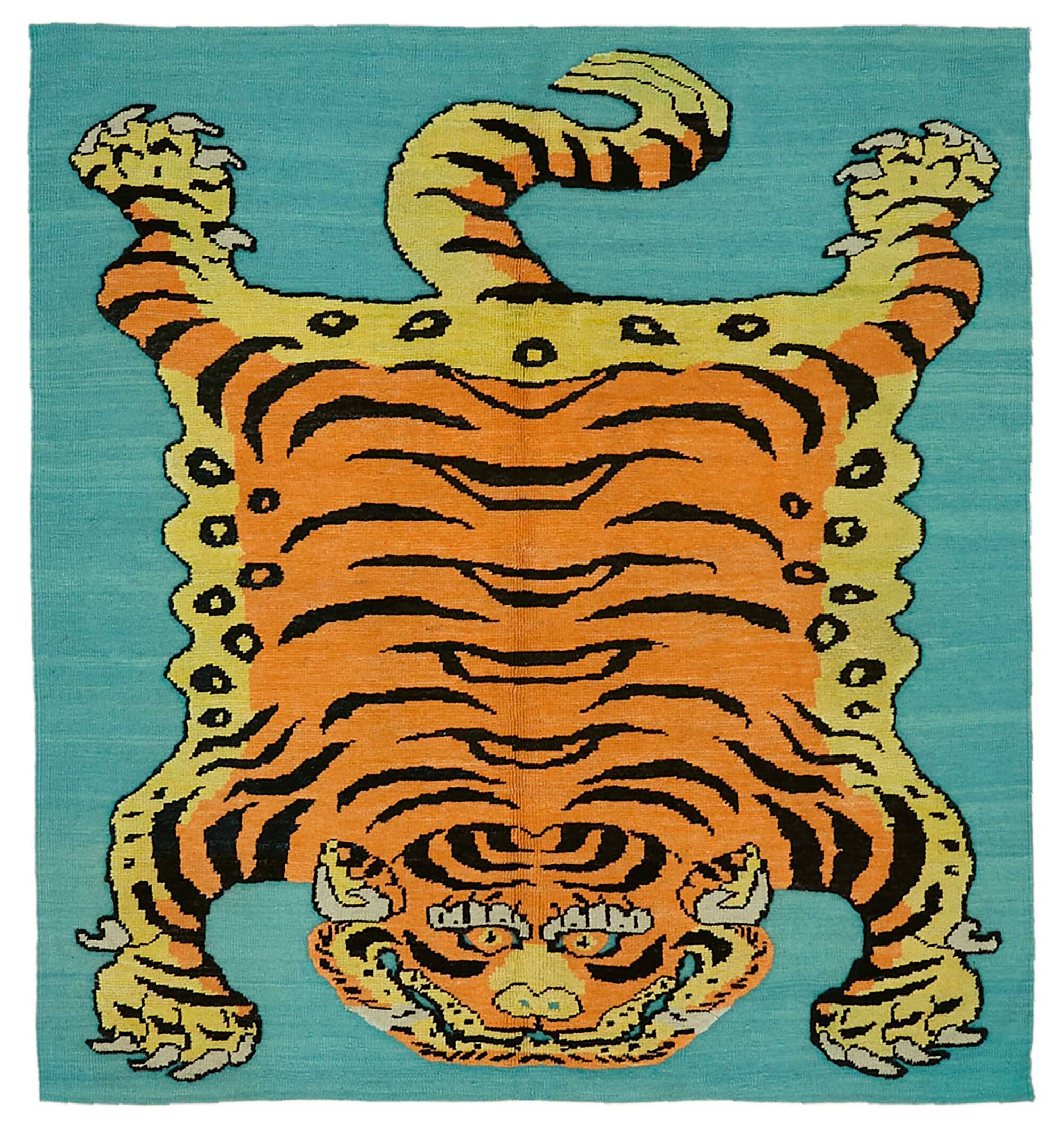 Turkish Handknotted Wool Tiger Rug  183 cm x 200 cm