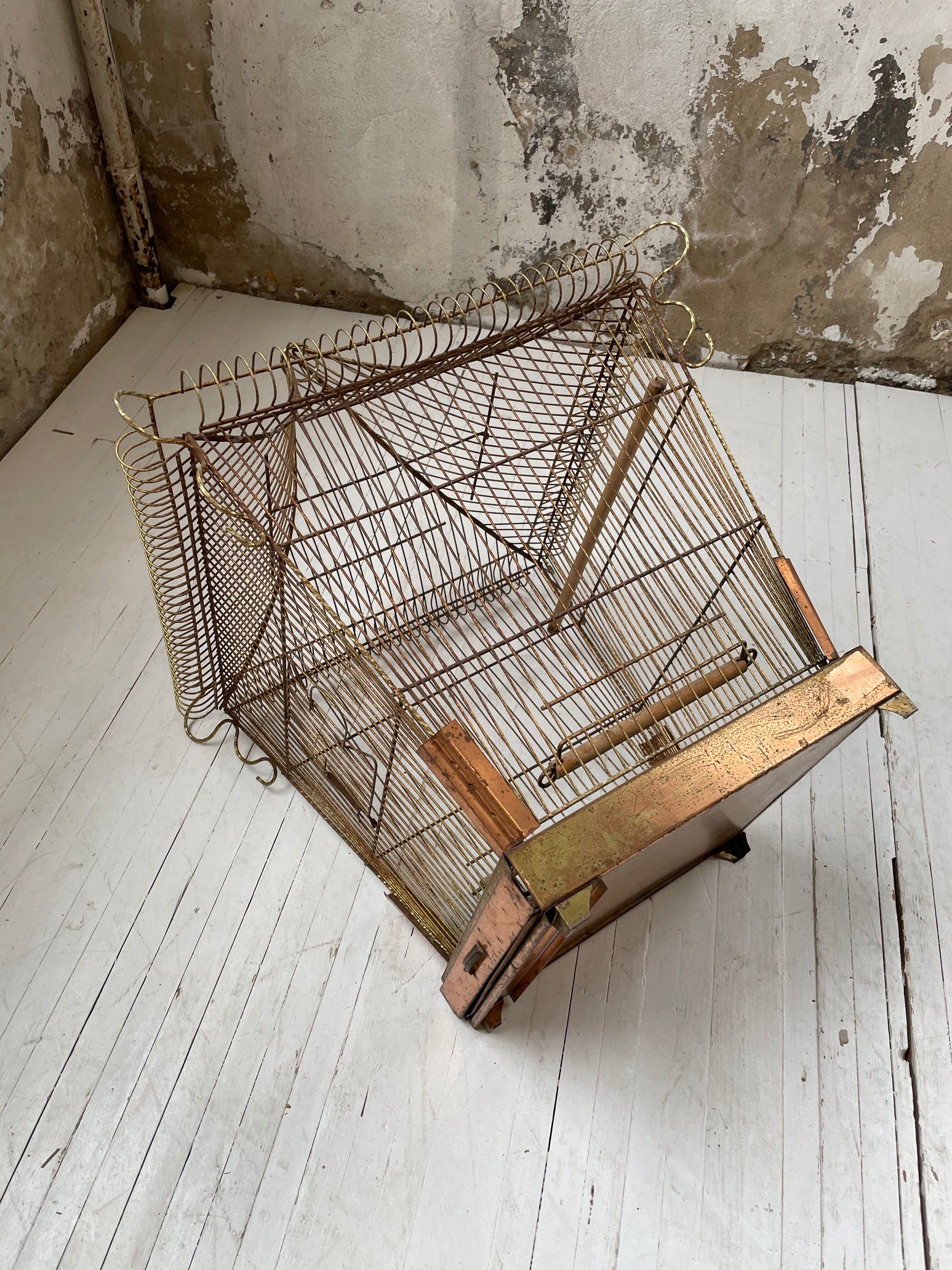Vintage gold metal cage