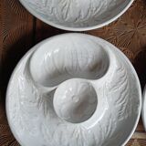 4 barbotine plates with artichoke pattern from Bordallo.