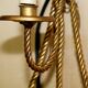 Vintage Twisted Wall Light Three Branches with Pendants