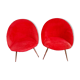 pair of vintage armchairs (red fur)