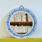 Hand painted ceramic round mirror