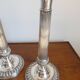 Antique pair of 19th century silver-plated metal candlesticks, 27 cm