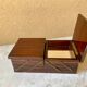 Boîte à bijoux boîte à couture design scandinave vintage 60 plaquée palissandre et miroirs