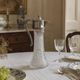 Antique pressed glass and silver-plated jug – Decorative wine pitcher H30 cm