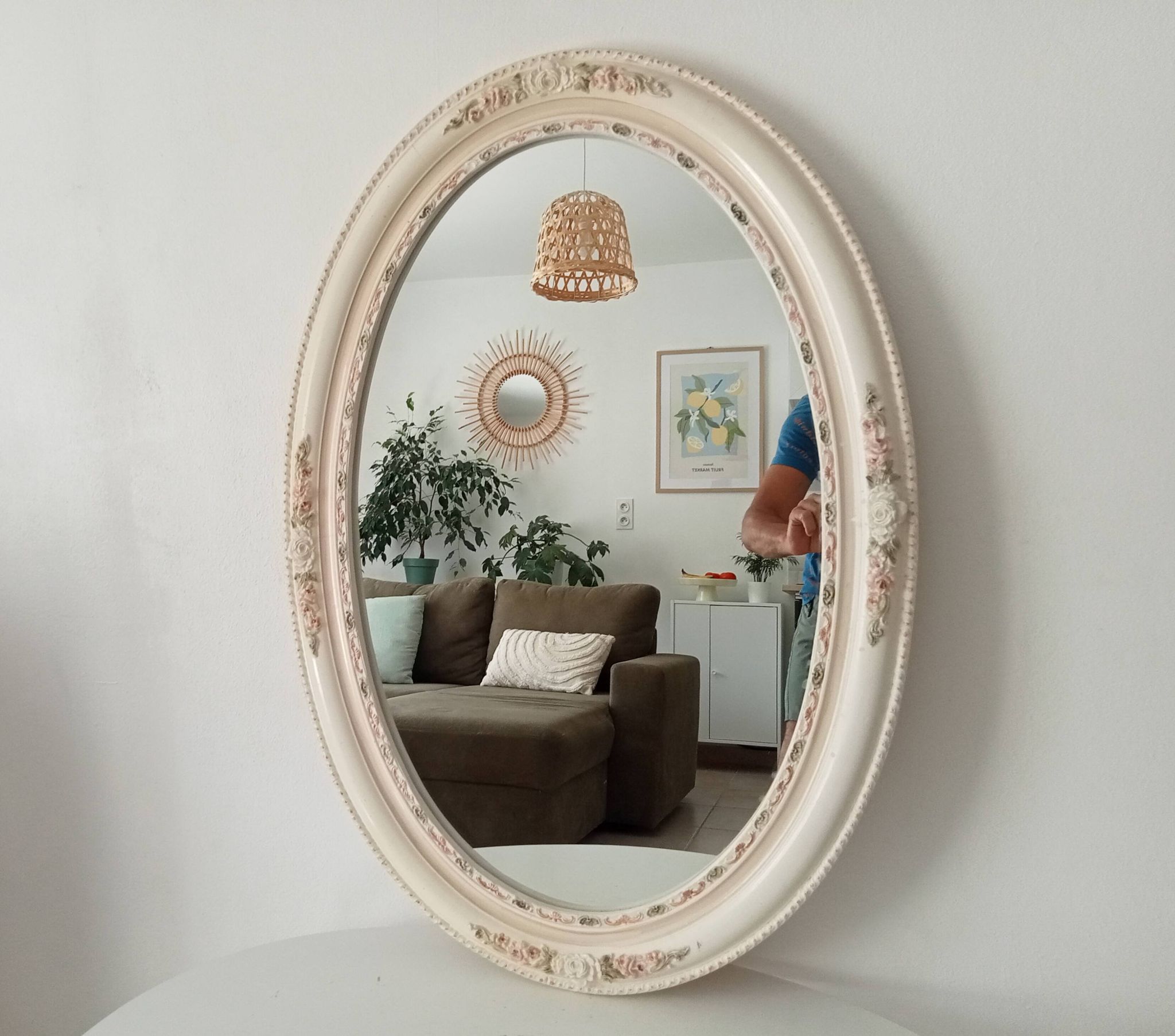 Miroir vintage en céramique années 60/70