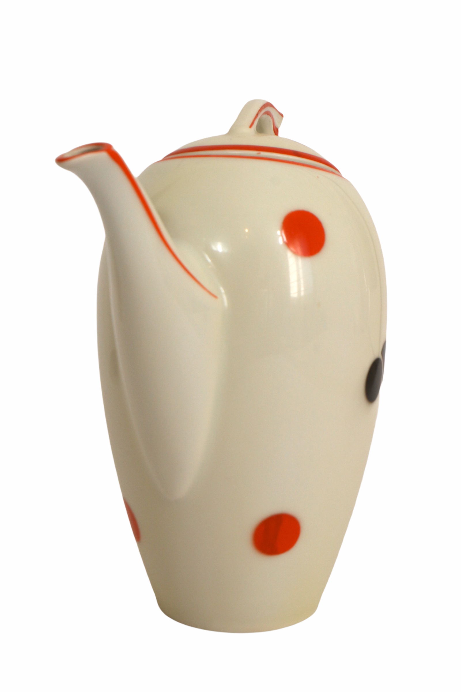 Teapot 50s black and red Bavaria