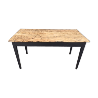 Black farm table and rough top