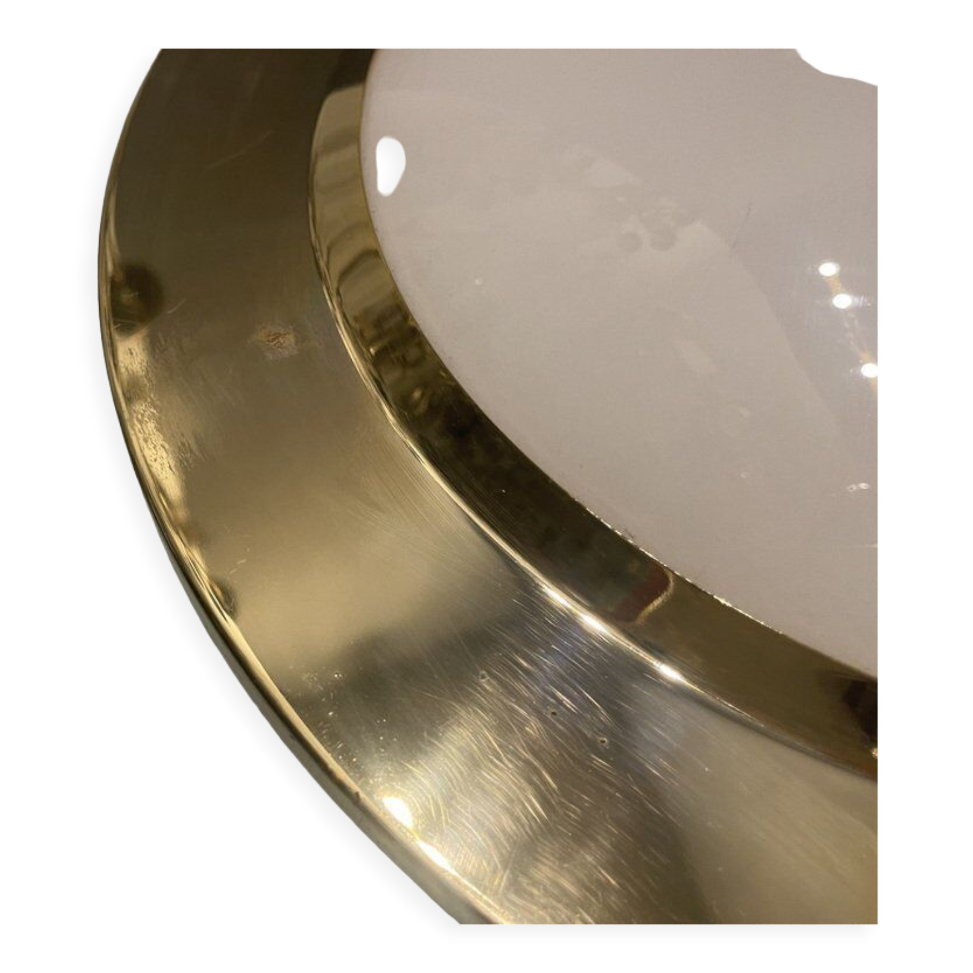Glass brass flushmount