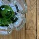 Vintage ceiling light Murano glass Mazzega green flower and stainless steel