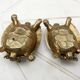 Pair of brass and enameled turtle jewelry box