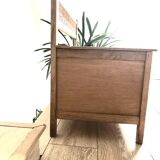 Wooden and rattan chest/bench