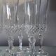 12 vintage glass champagne flutes, Longchamp, Cristal d’Arques