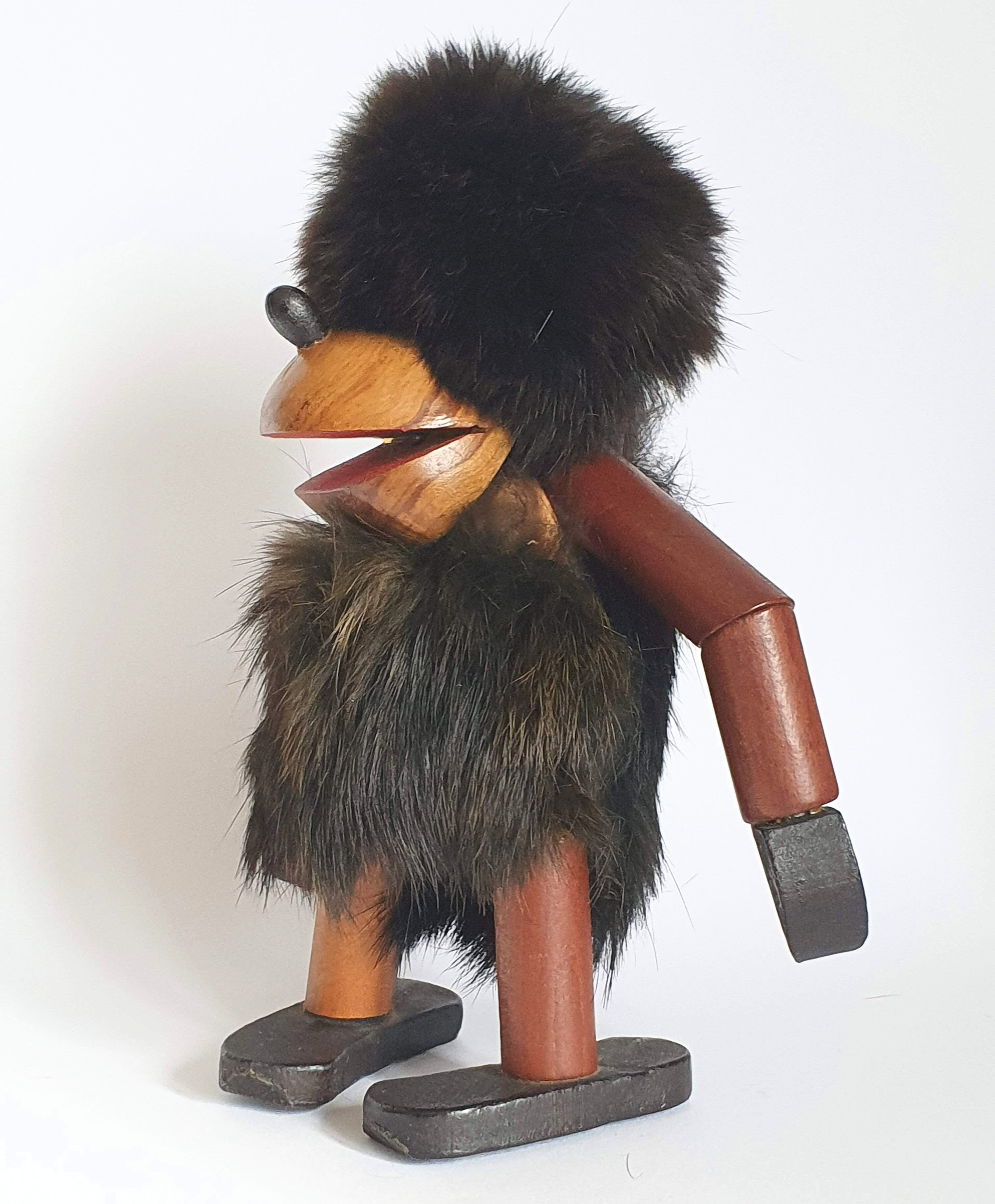 Danish Troll figure in teak 60s.