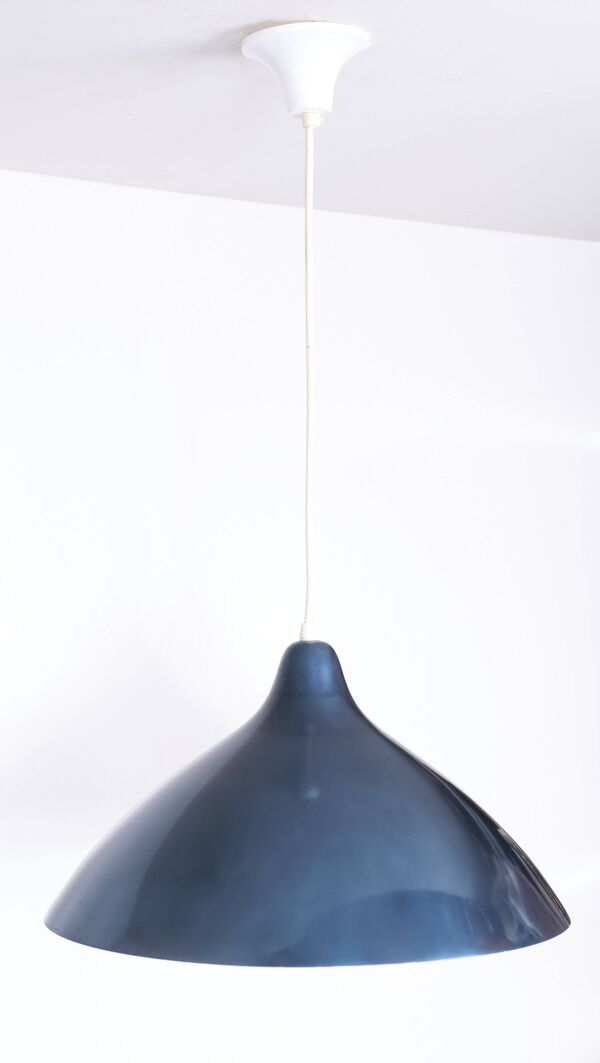 Lampe à Suspension Bleu Pétrole par Lisa Johansson Pape pour Orno, 1950s