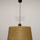 Danish teak and fiberglass pendant lamp from the 50s/60s