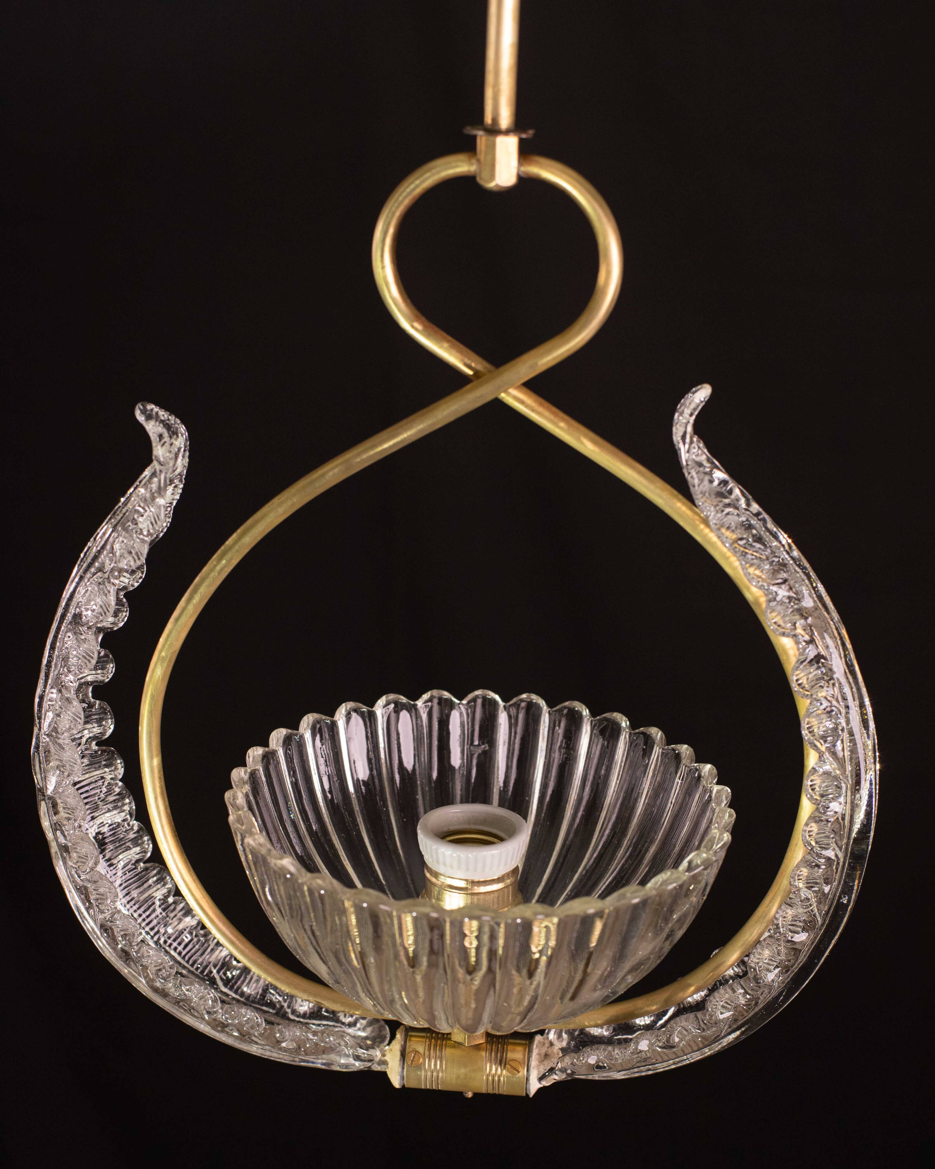 Élégant lustre Art Déco Barovier et Toso, années 1940