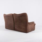 Vintage 2-seater sofa in aniline leather from the 1970s