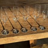 Set of 5 large champagne flutes