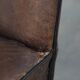 Set of 6 vintage sheepskin dining chairs finished with black piping